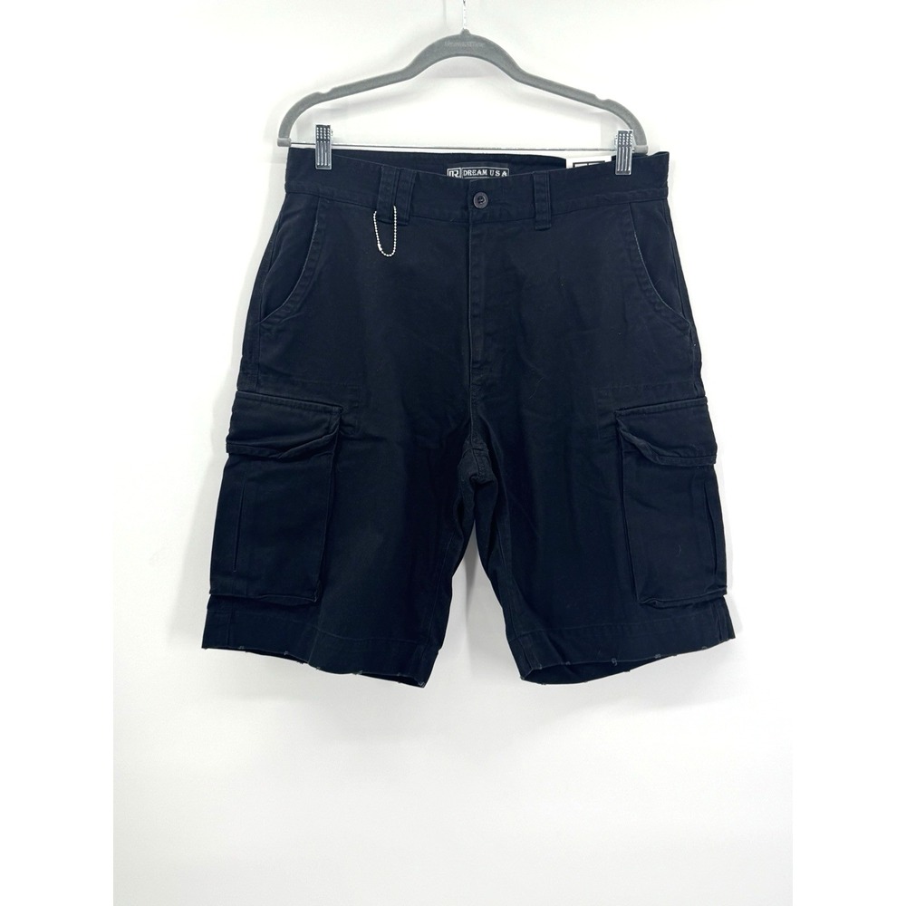 VTG 90s Y2K Mens Black Cargo Shorts Deadstock 36 x 11 Retro Utility Grunge USA